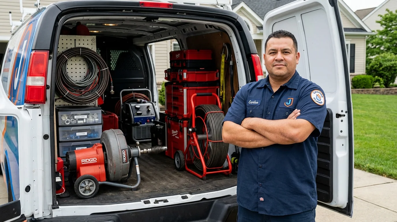 Professional drain cleaning equipment and Johns Plumbing LLC plumber in Ida Grove
